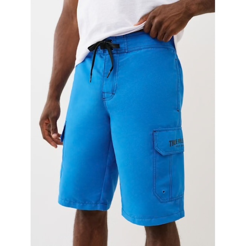 True‎ Religion Flap Pocket Cargo Board Shorts Mens Medium Swim Trunks Beach NWT - Picture 2 of 15